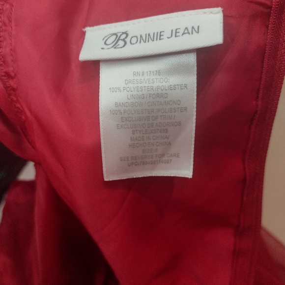 Girl’s Red Sparkly Christmas/Valentines Dress Size 6 Bonnie Jean - Picture 3 of 3